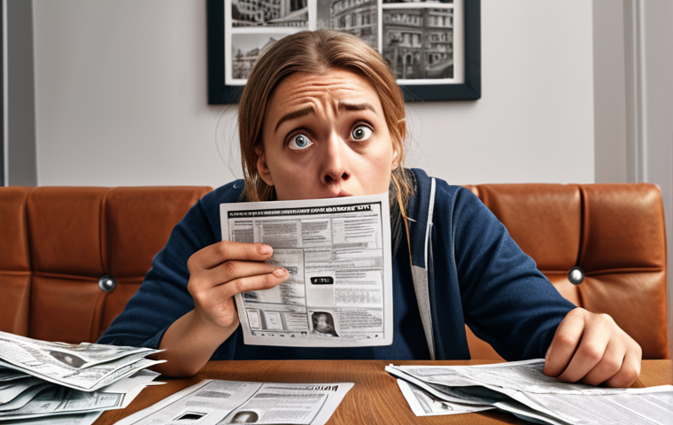 A person looking confused and stressed while trying to pay rent in Germany without a bank account, surrounded by rejection notices.