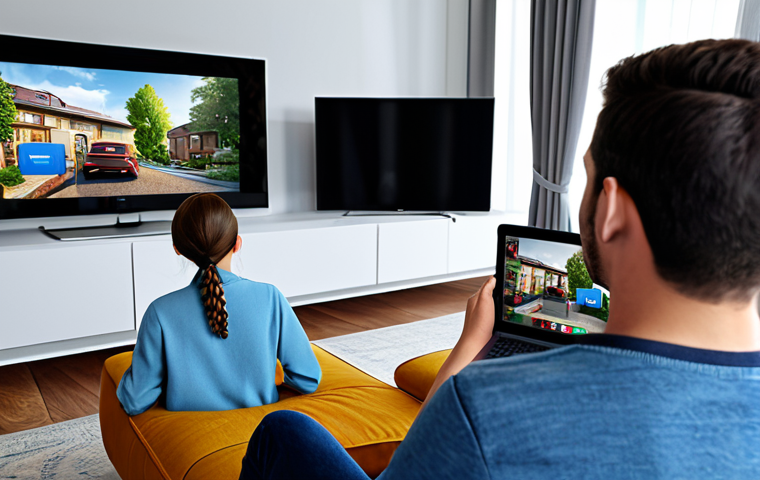 **
A diverse group of people, fully clothed in casual attire, are watching content on various devices (TV, laptop, tablet). The background shows a modern living room with a cozy atmosphere. Emphasize the shift from traditional TV to streaming platforms. Safe for work, appropriate content, family-friendly, perfect anatomy, natural proportions, professional digital art.
**