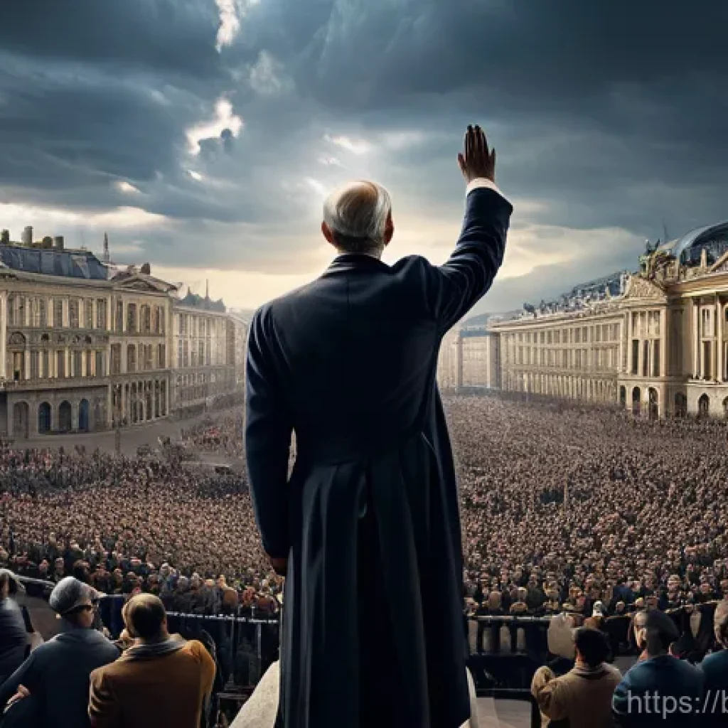 나치 독일 역사 - The Charismatic Architect of a Nation's Fate**
**Prompt:** A historically inspired, high-angle wide...