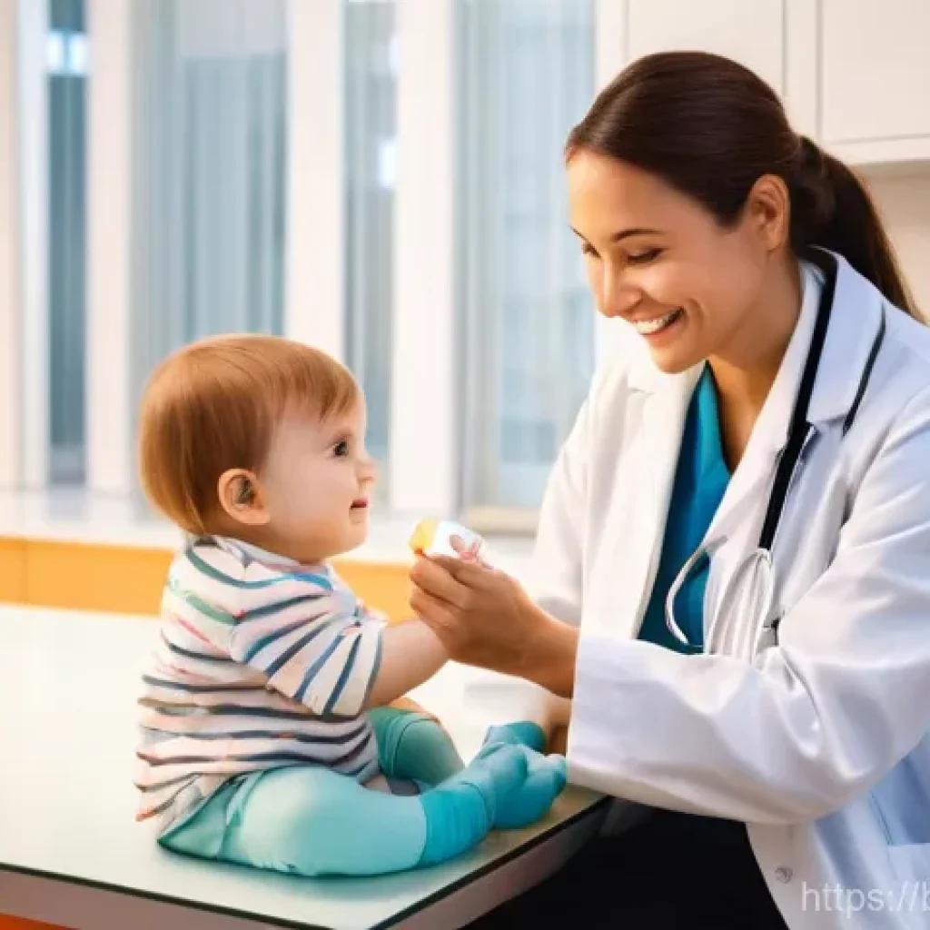 독일의 복지 제도 - **Prompt 1: Joyful Family Healthcare Visit**
A brightly lit, clean, and modern pediatric doctor'...