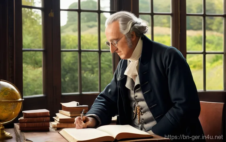 괴테 문학 작품 - **Prompt 1: Goethe's Serene Study of Wisdom**
"A distinguished, wise-looking elderly man, remini...