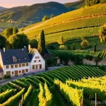 독일에서 포도주 양조장 방문하기 - **Prompt 1: Serene Moselle Valley Vineyard Panorama**
    "A breathtaking panoramic view of the Mose...