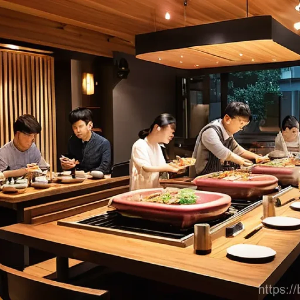 독일에서 한식당 찾는 법 - **Prompt 1: Vibrant Korean BBQ Restaurant Scene**
"A cozy, modern Korean BBQ restaurant interior...