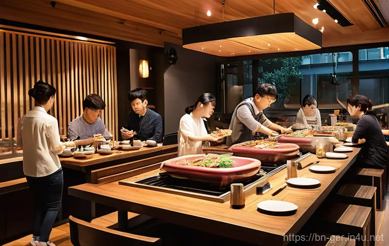 독일에서 한식당 찾는 법 - **Prompt 1: Vibrant Korean BBQ Restaurant Scene**
"A cozy, modern Korean BBQ restaurant interior...